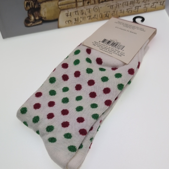 Festive Owl Socks with Polka Dots - Picture 2 of 4
